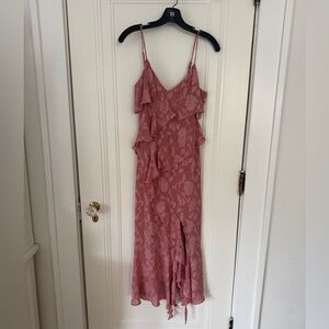 Zara Asymmetrical Pink Floral Dress